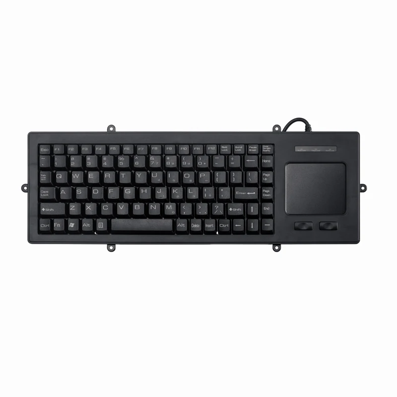 88 Keys Panel Mount Plastic Industrial Keyboard with Trackpad and Buttons for Left and Right Click Functions