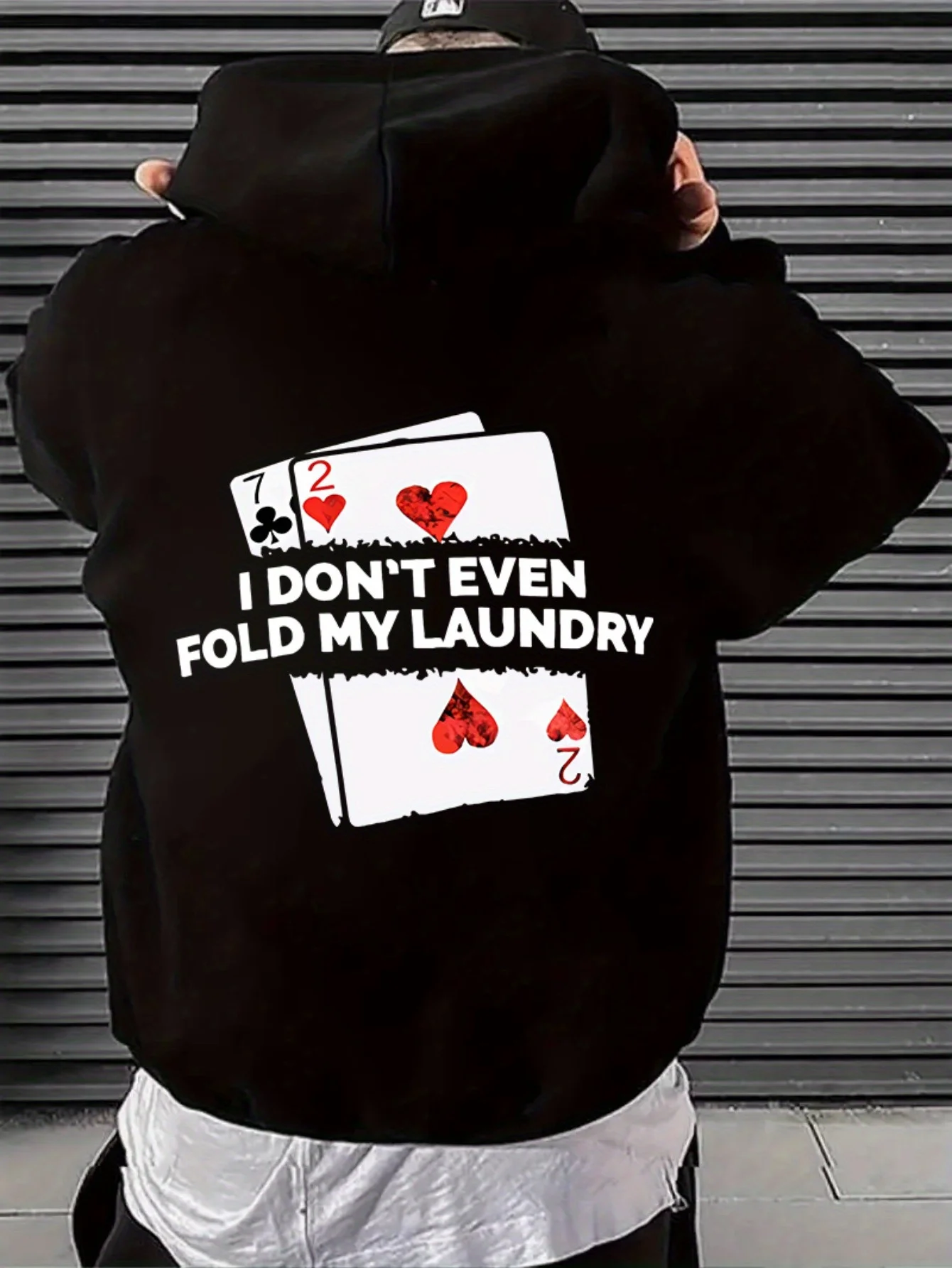 

Funny Poker Graphic Hoodie Streetwear Oversized Pullover ,hip Hop Casual Unisex Sarcastic, Back Printed Patterns, Men Hoodies