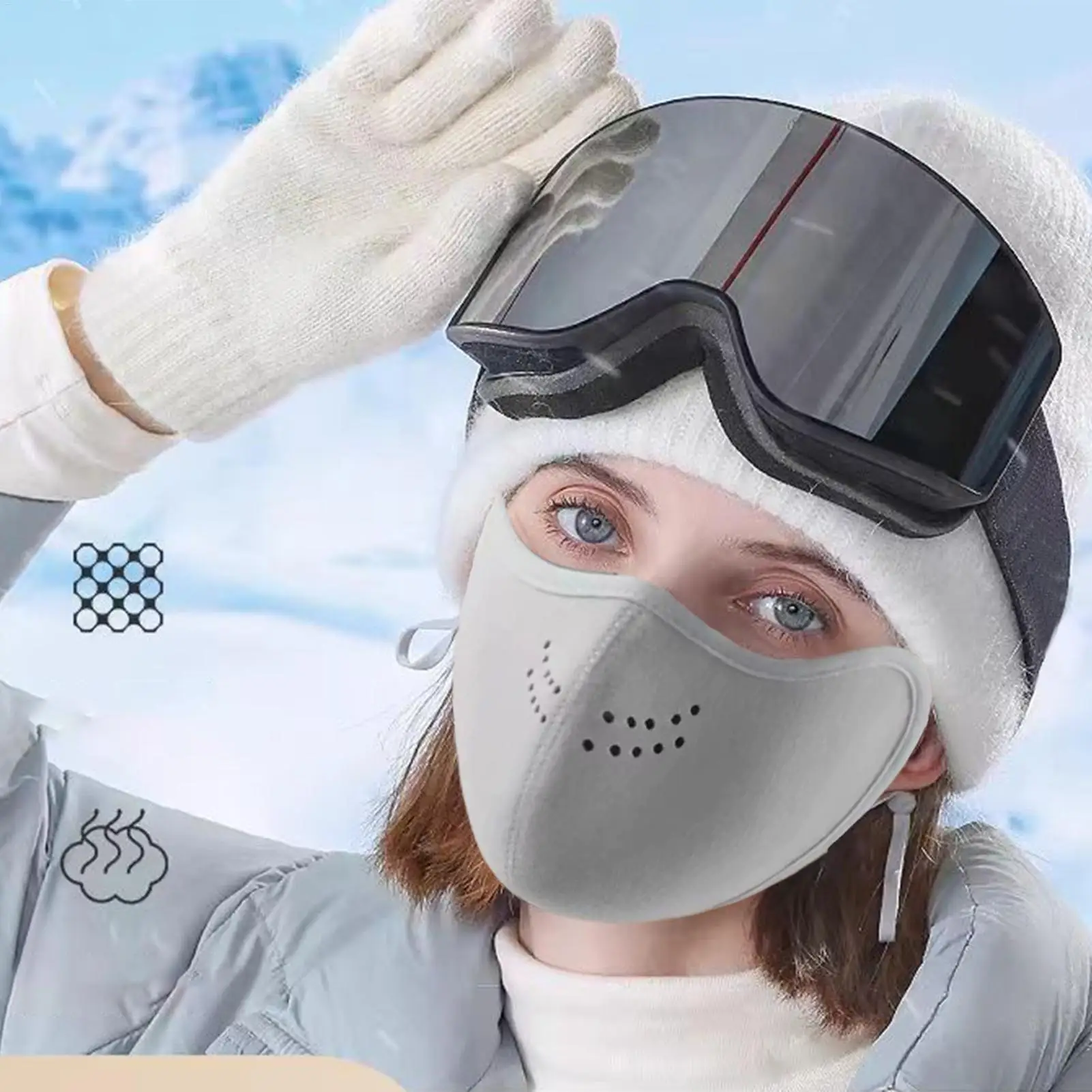 1PC Windproof Winter Face Cover Cold-Proof & Breathable Half Face Mask For Outdoor Skiing, Motorcycle Riding Running Hiking, image 4