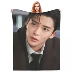 R-Rowoon Flannel Blanket Quality Super Warm South Korean Actor and Singer Bedding Throws Winter Travel Chair Pattern Bedspread