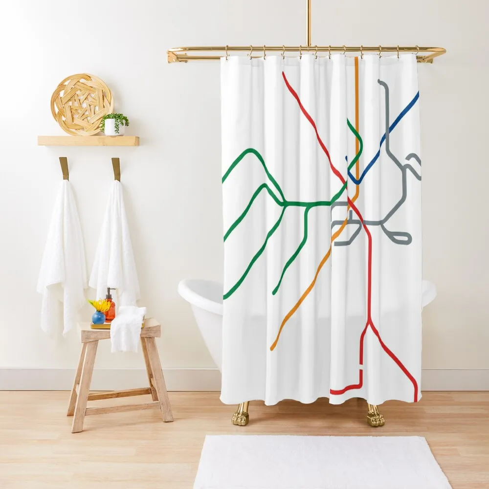 

Boston Transit Map Shower Curtain Modern Accessory Bathrooms Luxury Bathroom Luxury Bathroom Shower Cover Curtain