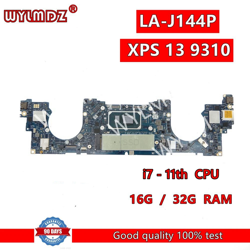 

LA-J144P i7-1185G7 CPU 16G /32G RAM Laptop Motherboard For Dell XPS 13 9310 Mainboard CN 07P9Y7 0CDKXN Test OK