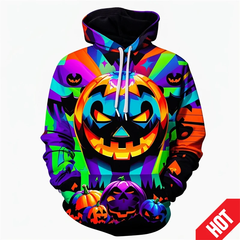 Halloween Fashion Pumpkin Design 3D Printed Hoodie Sweatshirt Men's Women's Terror Fun Pullover Hip Hop Hoodies Cool Kids Hoody