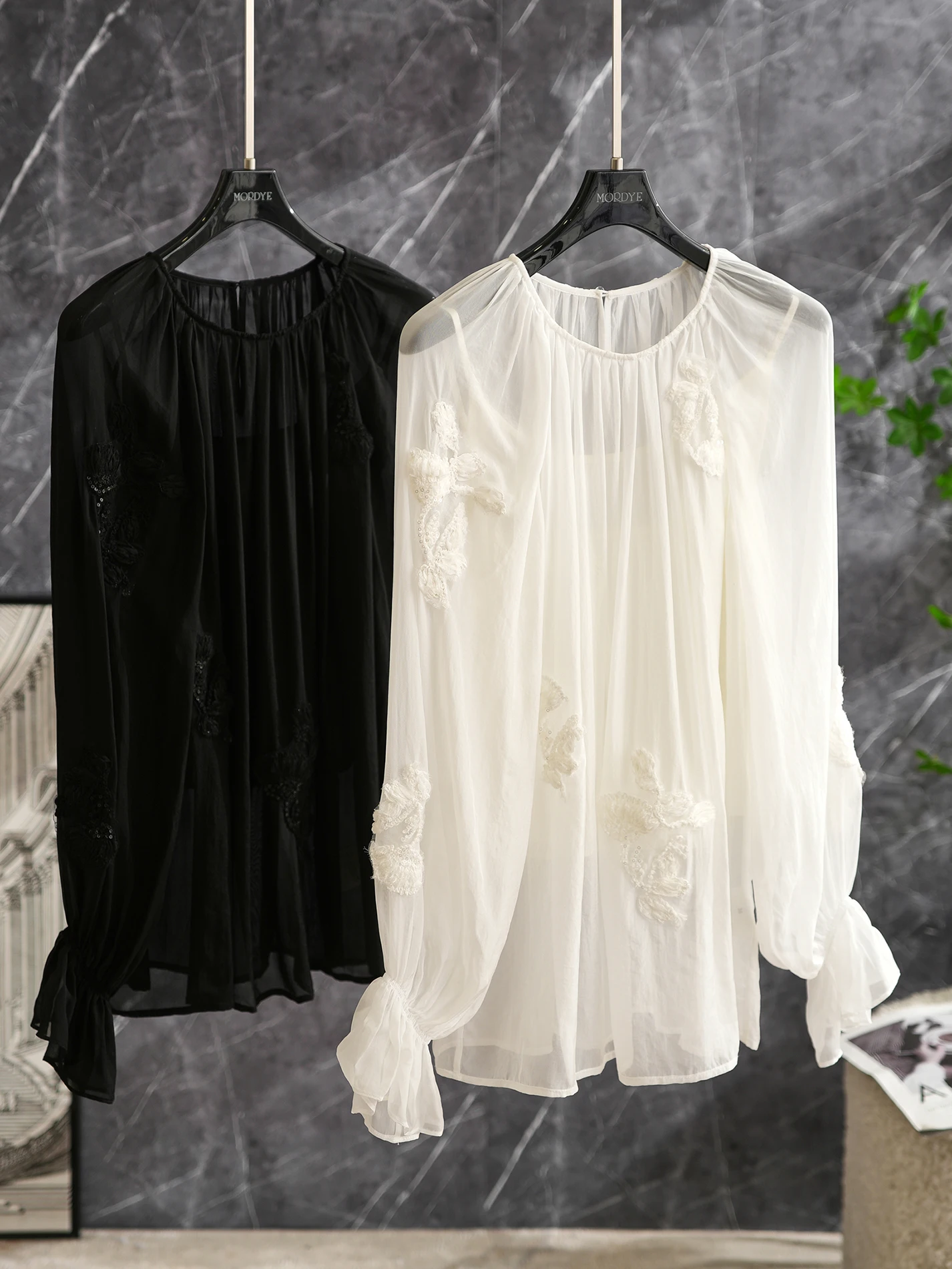 

Ele Lace Embroidery Beaded Bell Sve irt Strap Two Piece Set Top Cover up Women's Faion Straight Cut Original Design