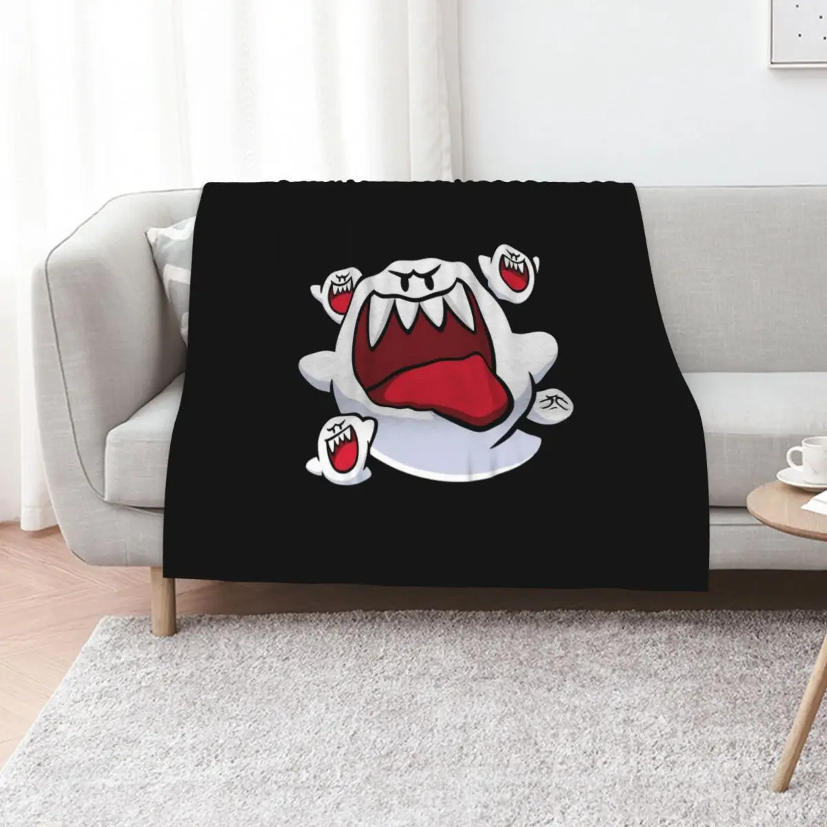 

King Boo Face Throw Blanket Flannel Luxury Nap valentine gift ideas Blankets