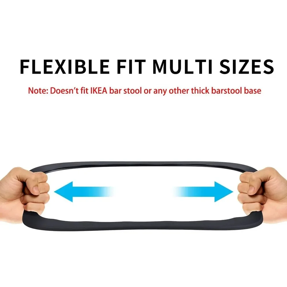 2PCS Bar Stools Leg Protectors Ring Stretchable Silicone Non-Slip Chair Leg Protector Chair Footrest Bottom Pads Protect Floor