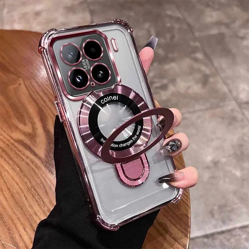 Casing Untuk Xiaomi 15T Pro 14T Fashion Big Head Stand Transparan TPU Ramah Kulit Anti-jatuh Untuk Xiaomi MI 15 14 T Pro Funda