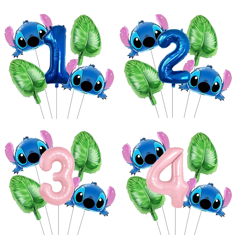 Lilo Stitch 32inch Number Foil Balloons Stitch Birthday Party Supplies Children Balloons Baby Shower Decoration Supplies