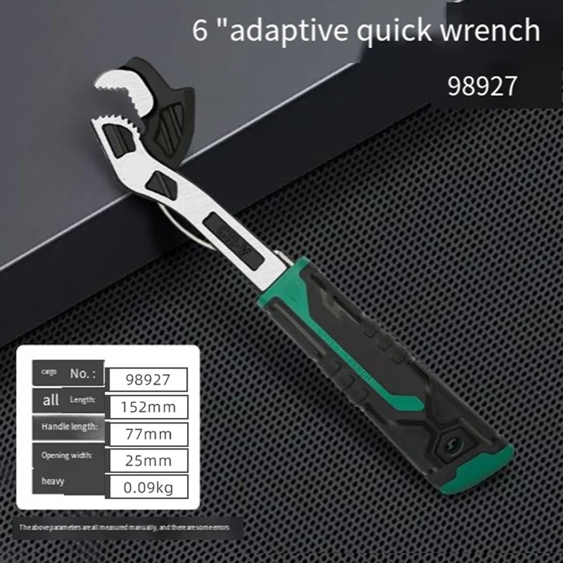 TOP 6Inch Adjustable Wrench,Auto Size Adjusting Wrench,Self-Adjusting Quick Wrench,Multi-Size Spring Adjustable Wrench