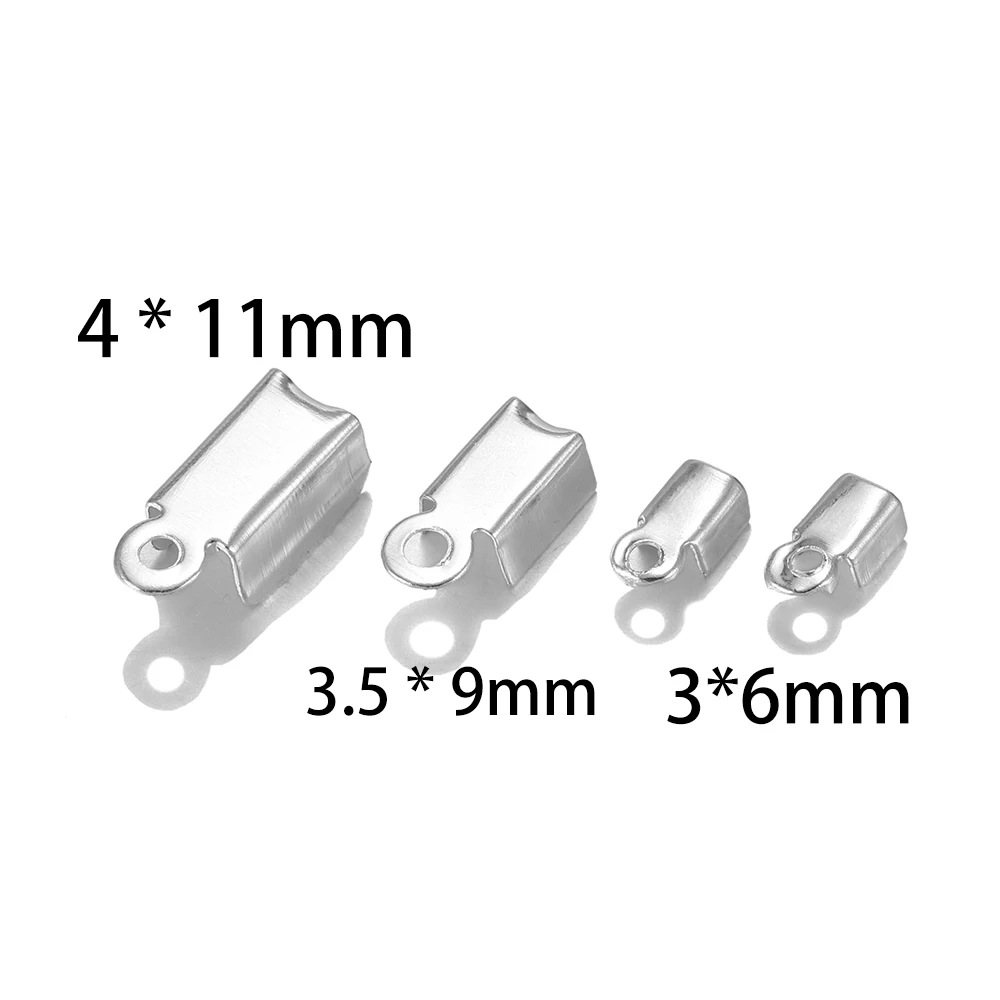 200 Stks/partij Messing End Fasteners Voor Strass Ketting Vouw Over Crimp Cord Ends Connector Sluiting Voor Diy Sieraden Maken Bevindingen