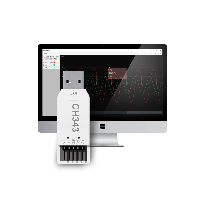 USB para Serial Port TTL Módulo com Shell, alta velocidade, taxa de transmissão de 6M, CH343P, modelo atualizado, Industrial Grade, CH340