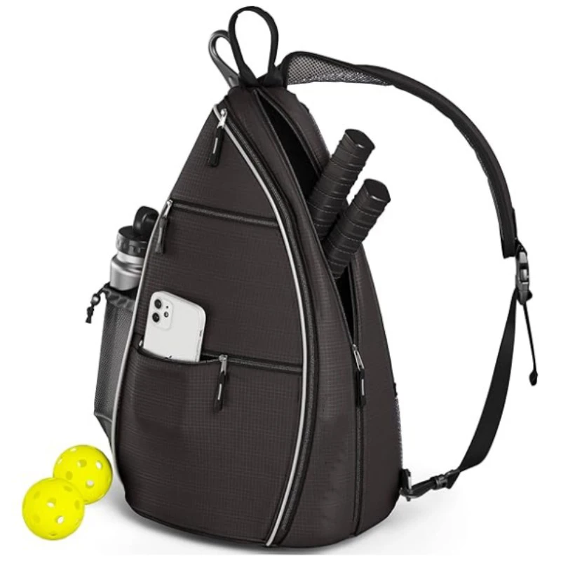 Lightweight Racket Bag Outdoor Sports Accessories Waterproof Fitness Training Handbag Tennis Crossbody Bags with Bottle Pocket