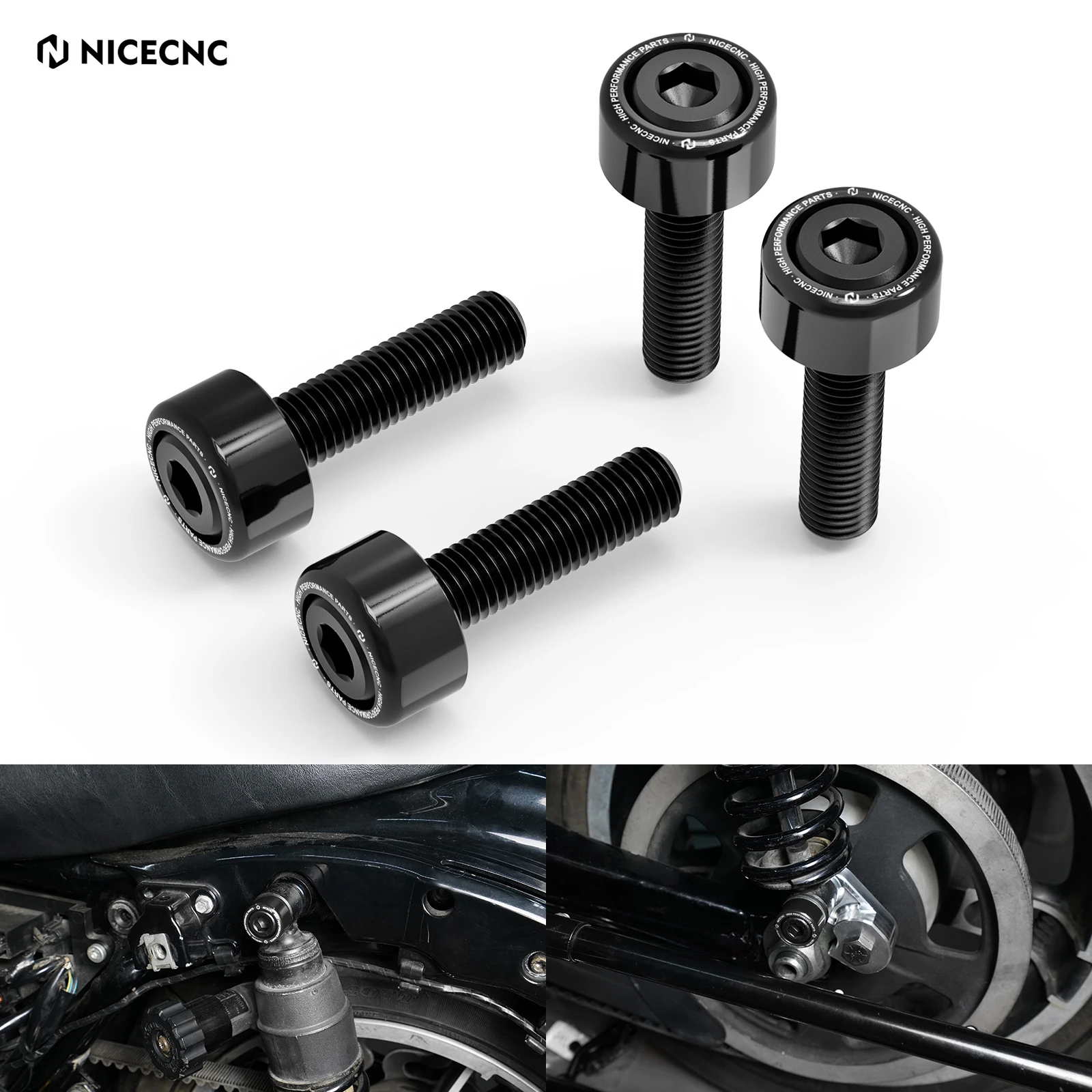 NICECNC Shock Suspension Screw Kit For Harley Road King Police EFI FLHPI 1996-2007 Grade 12.9 Carbon Steel