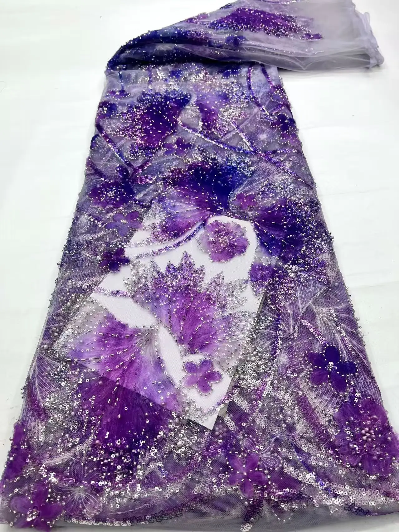 

Роскошная африканская кружевная ткань с блестками и бисером, новинка 2024 года, высокое качество, нигерийская свадебная вышивка для жениха, французский тюль, материалы