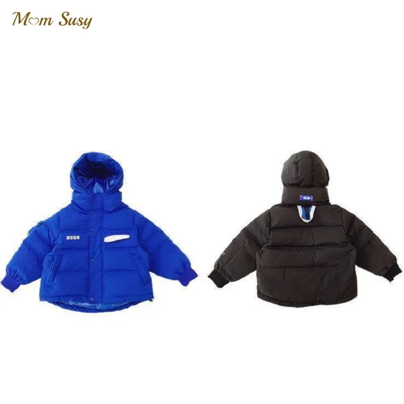 

Fashion Baby Boy Girl Winter Cotton Padded Hooded Jacket Wind Proof Child Parka Coat Warm Thick Outwear Baby Clothes 5-14Y