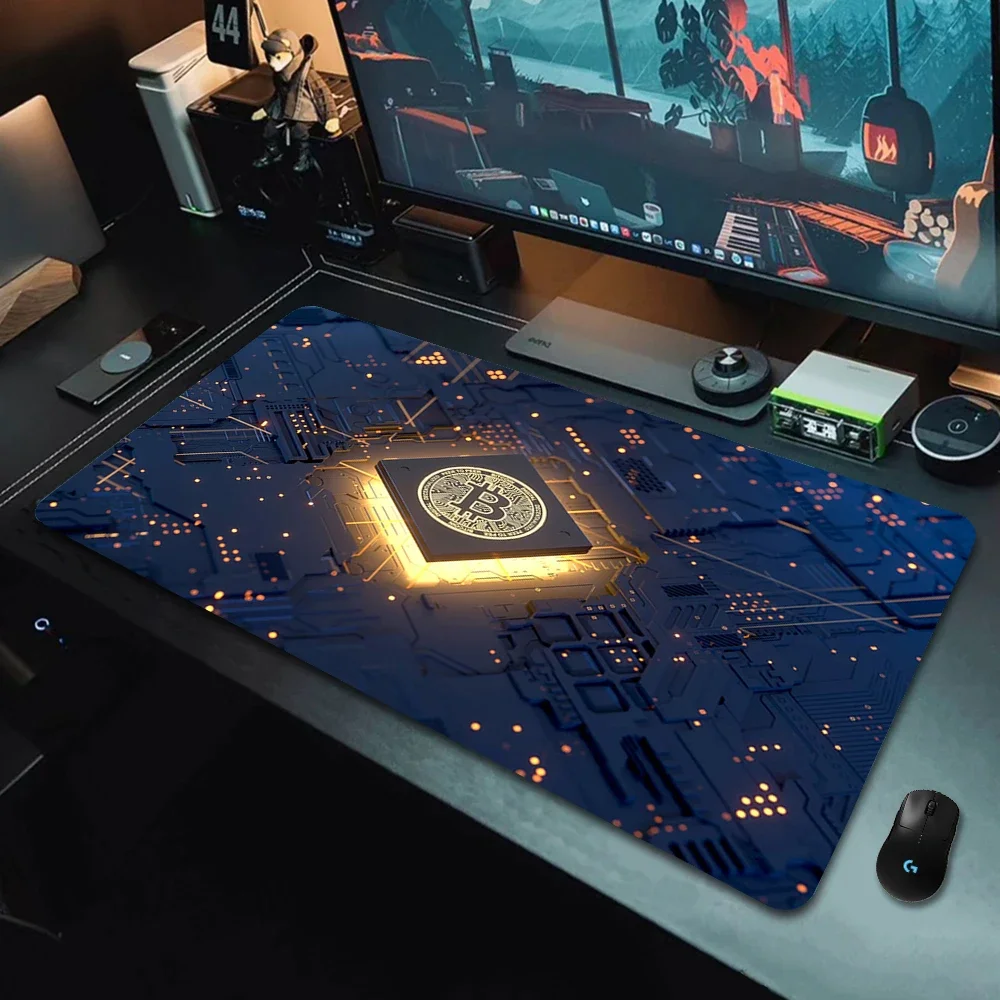 Tapis de souris de jeu en caoutchouc antidérapant, accessoires de jeu Bitcoin, impression HD, polymères de souris Gamer, tapis d'ordinateur, sous-souris Deskvirus