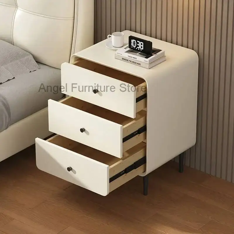 

Outdoor Center Simple White Rustic Nightstands Vintage Aesthetic Bedside Table Mobile Bedroom Table De Chevet Home Furnitures