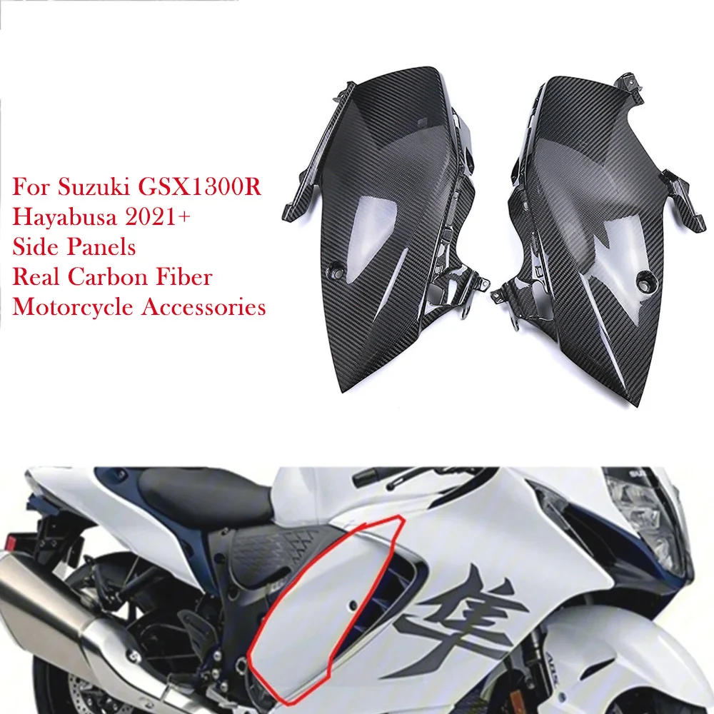 

For Suzuki GSX1300R Hayabusa 2021 2022 2023 2024 Real Carbon Fiber Side Panels Fairing Kits Motorcycle Accessories Moto Surron