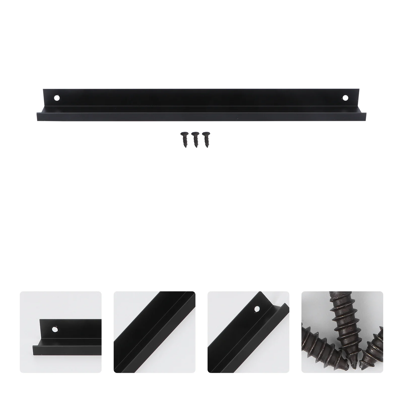 

Modern Aluminum Pull Handle Black Durable Invisible Wardrobe Door Handle Wall Mounted Show Shelf Cabinet Drawer Knob