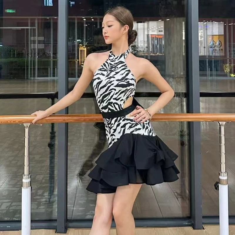 2025 adultes Chacha danse latine concours robe femmes dos nu danse latine Performance robe scène danse vêtements SL13806