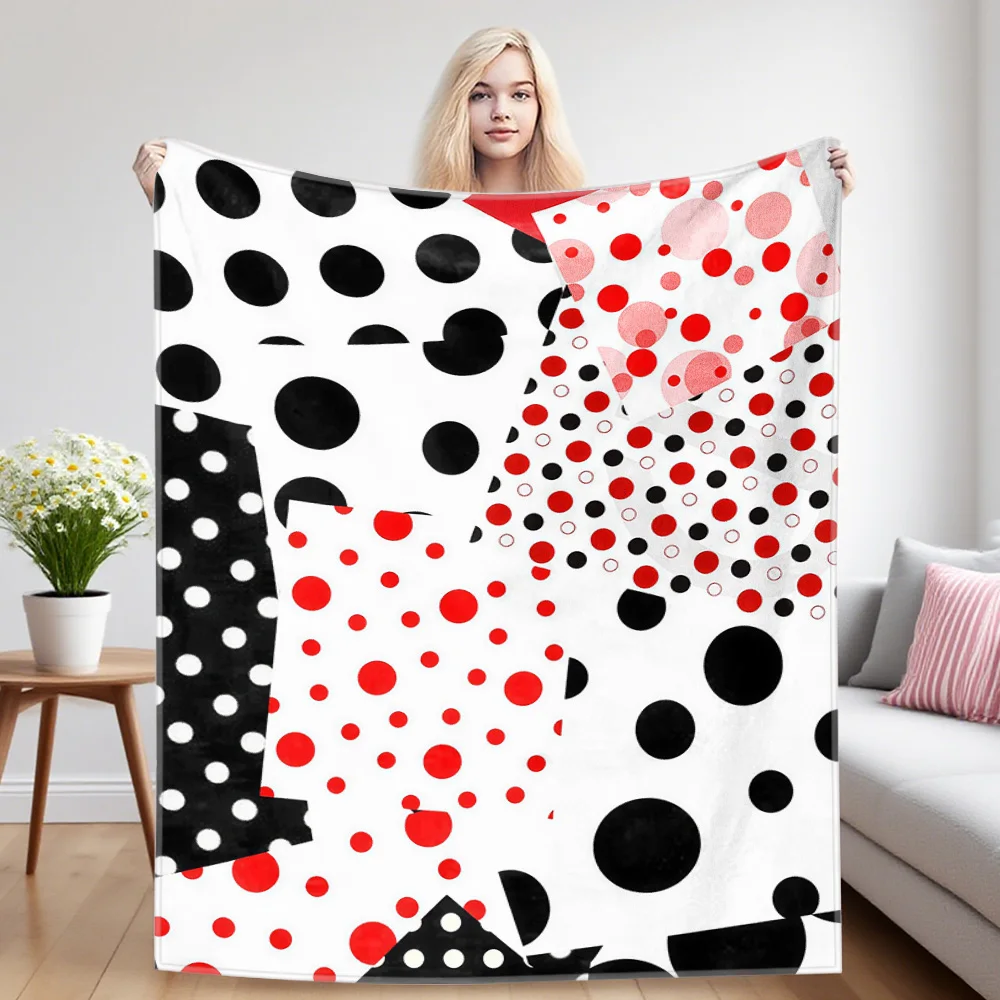 Mixed Dot Warm And Soft Halloween And Christmas Sofa Decoration Gift With Flannel Blanket