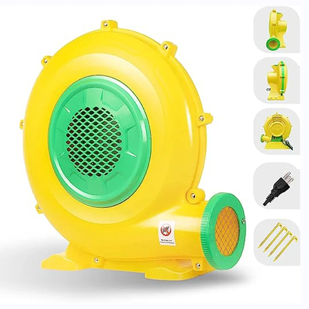 Soplador inflable de 370/680/950/1100 vatios, soplador de aire para casa de rebote para toboganes de salto, bomba de ventilador inflable portátil y potente
