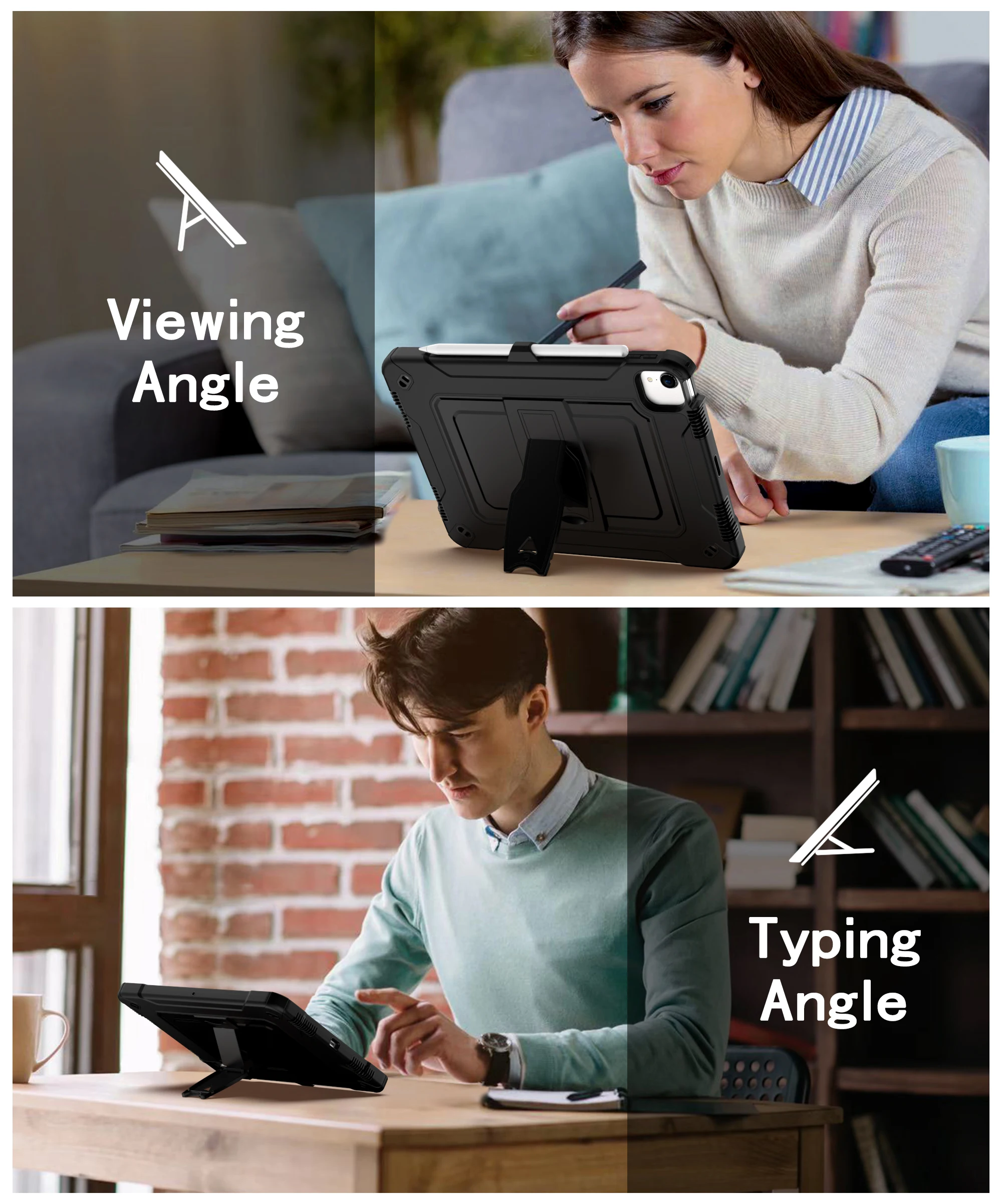 

Чехол для iPad Pro 11 дюймов 1-го, 2-го, 3-го, 4-го поколений 2018/2020/2021/2022, прочный защитный чехол с вращающейся подставкой