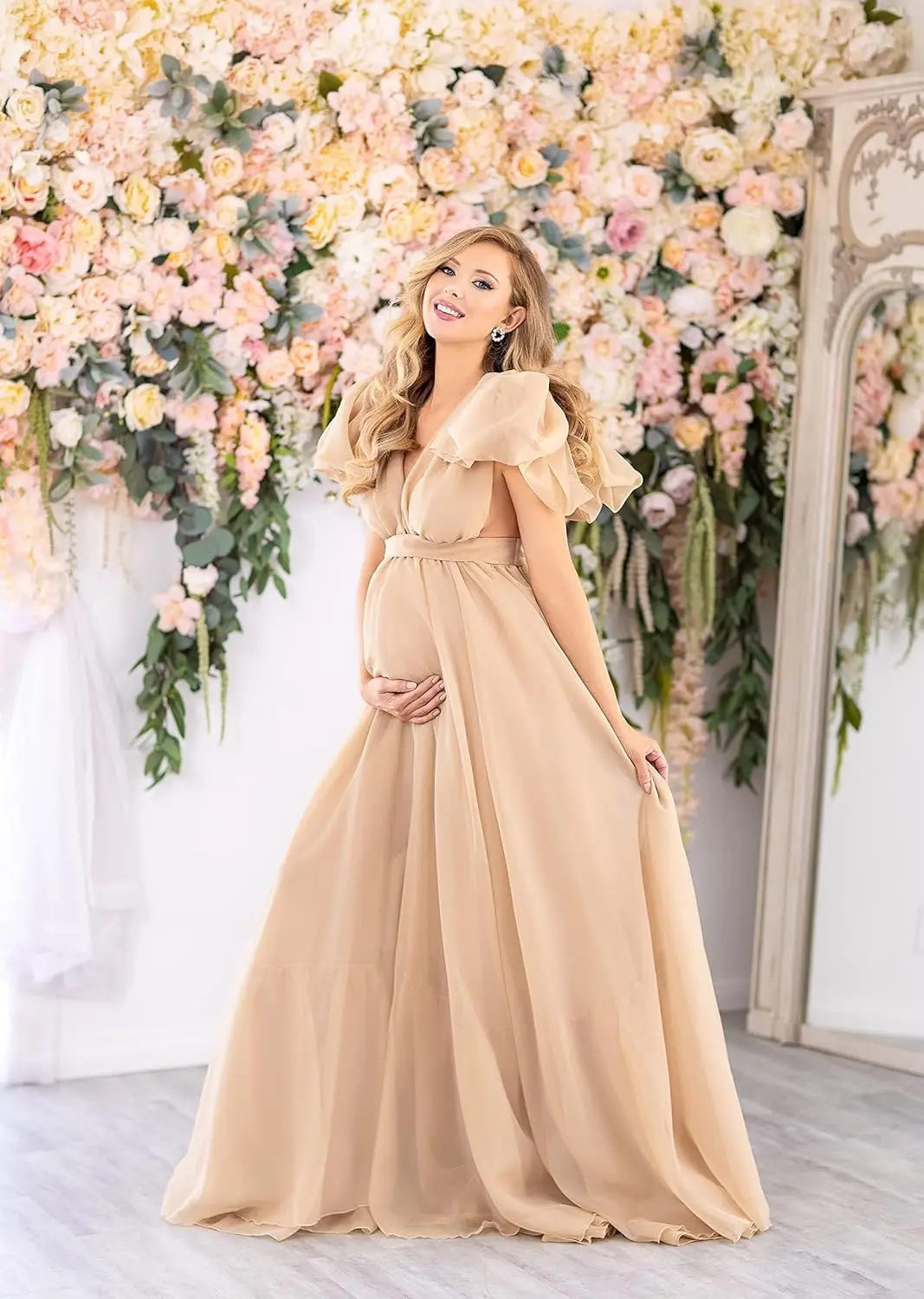 Chiffon Maternity Dress for Photoshoot Long Maternity Gowns for Baby Shower Dresses Maternity Photography Luxury Evening Dress