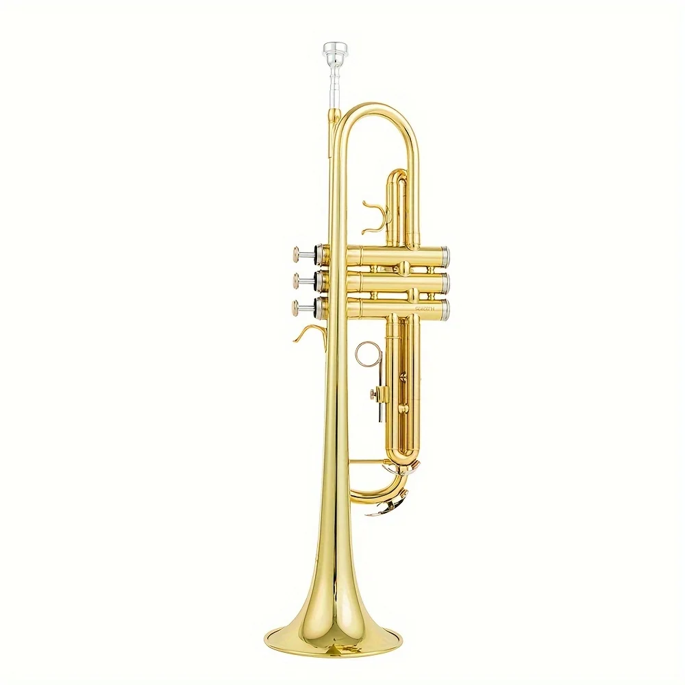 

JYTR-E100G Professional Trumpet B-flat Brass Lacquered Golden Trumpet Jazz Instruments Band Horn Beginner Trumpet S With Case