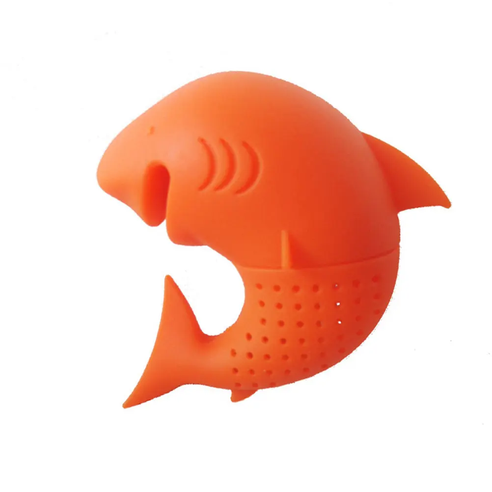Lovely Cartoon Silicone Shark Tea Infuser Loose Leaf Strainer Filter Diffuser Safe to Use Easy Clean Random Color Wonderful Gift