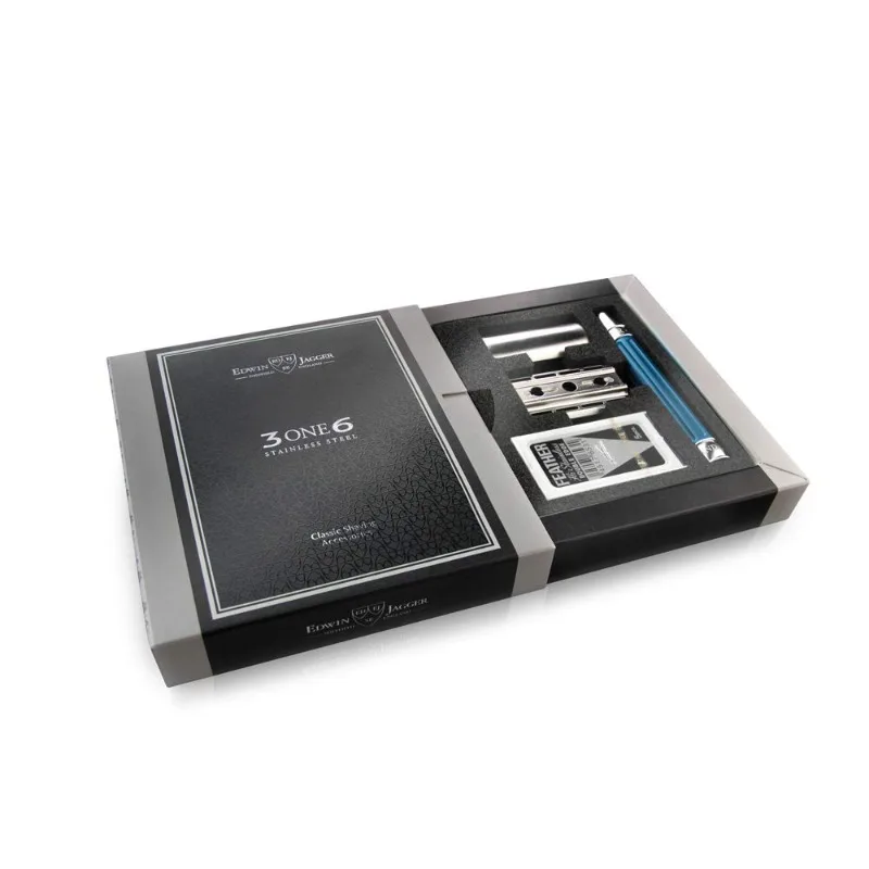 Edwin Jagger 3ONE6 มีดโกนเหล็ก (สีน้ําเงิน)