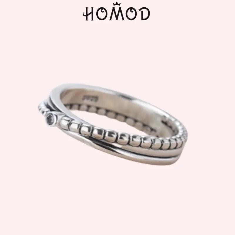 Homod Sparkling and Polished Lines Rings for Women Femalefashion Dating Engagement Jewelry Party Accessories