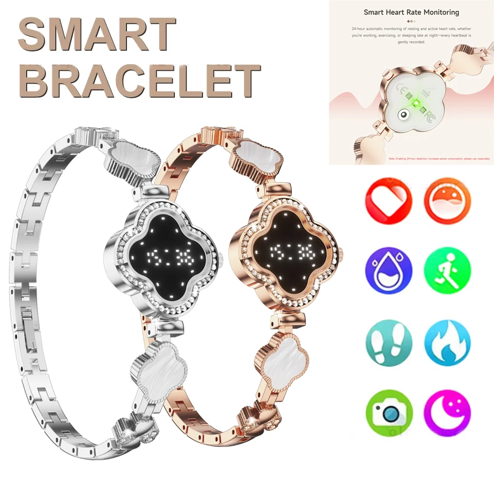 

Hot sell Diamond Set Color Light Luxury Drawstring Watch Exquisite Small Pearl Clover Drawstring Style Quartz Women's Watch gift