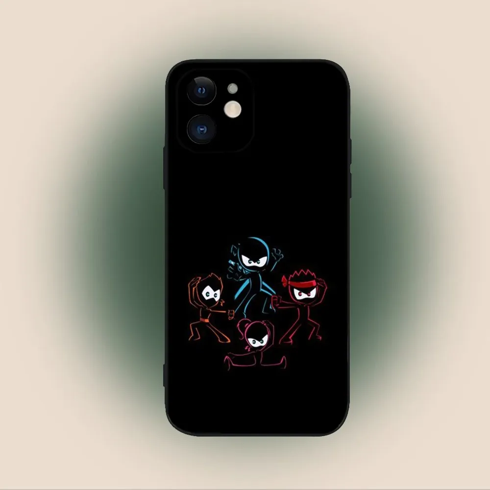 Ninja Kidz Cool  Phone Case For iPhone 15,14,13,12,11,Plus,Pro Max,XS,X,XR,SE,Mini,8,7 Soft Silicone Black Cover