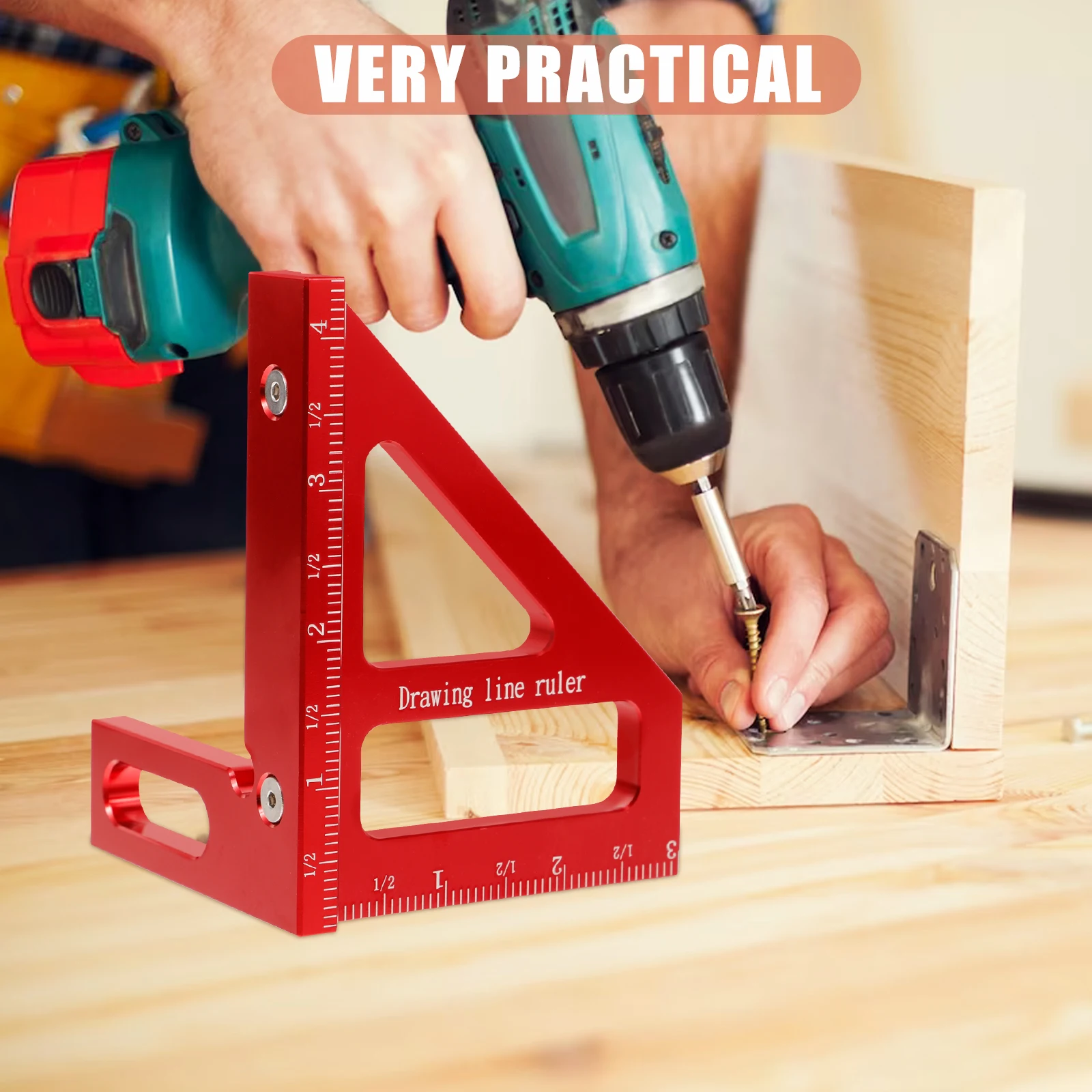 

Multifunctional Ruler 45 90 Degree Scribing Tool Woodworking Triangle Blue Measurements Multi Angle Carpenter Tools Accessories
