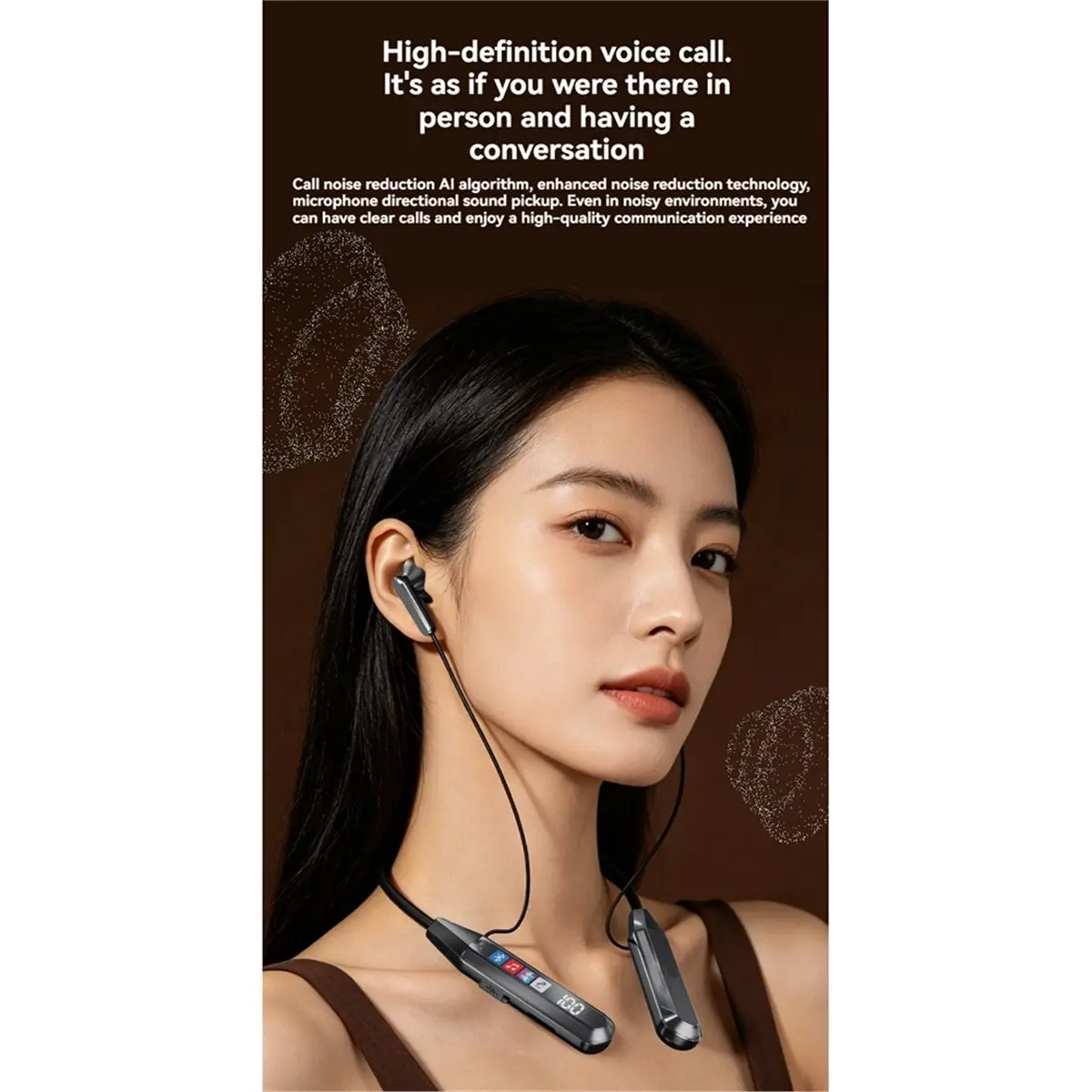 Dynamic Wireless Headphone Bluetooth 6.0 Earphones Magnetic Neckband Sport Waterproof Blutooth Headset with Mic Noise Cancell