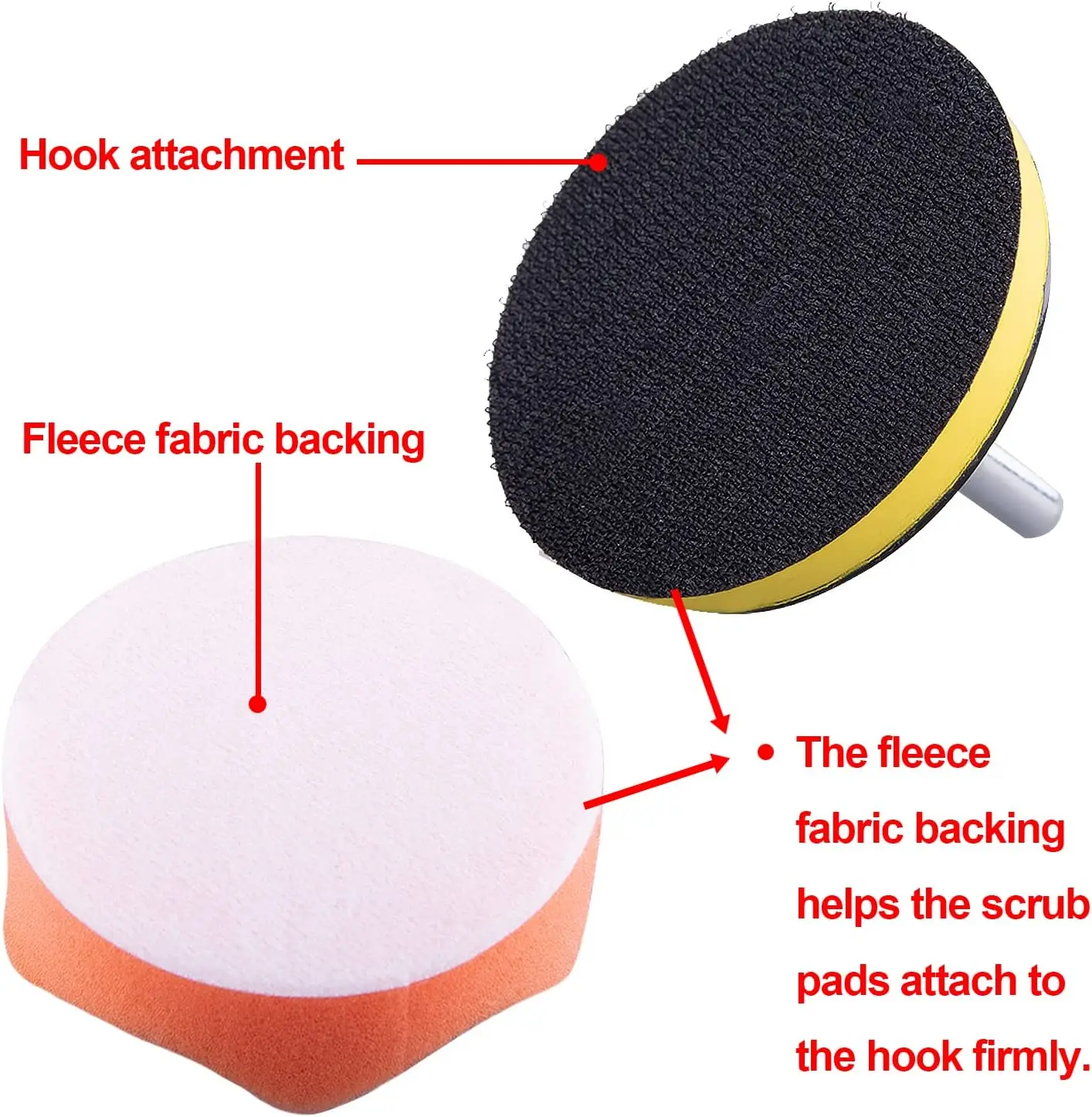 6 Pcs 3 inch Car Polishing Pad Kit Drill Buffer Attachment with Buffing Wheel Polishing Buffing Wheel for Drill Sponge and Wool