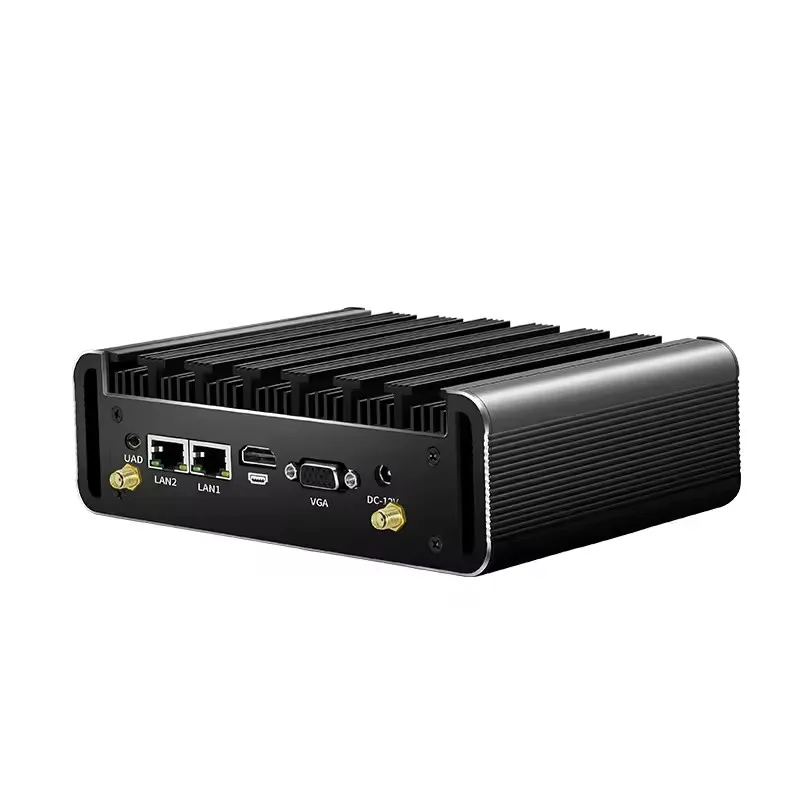 Fanless Mini PC Core i5-4200U 5200U i7-4500U 5500U 2x RS232 COM Dual Lan HD VGA Windows Linux Micro Desktop Office Computer Wifi
