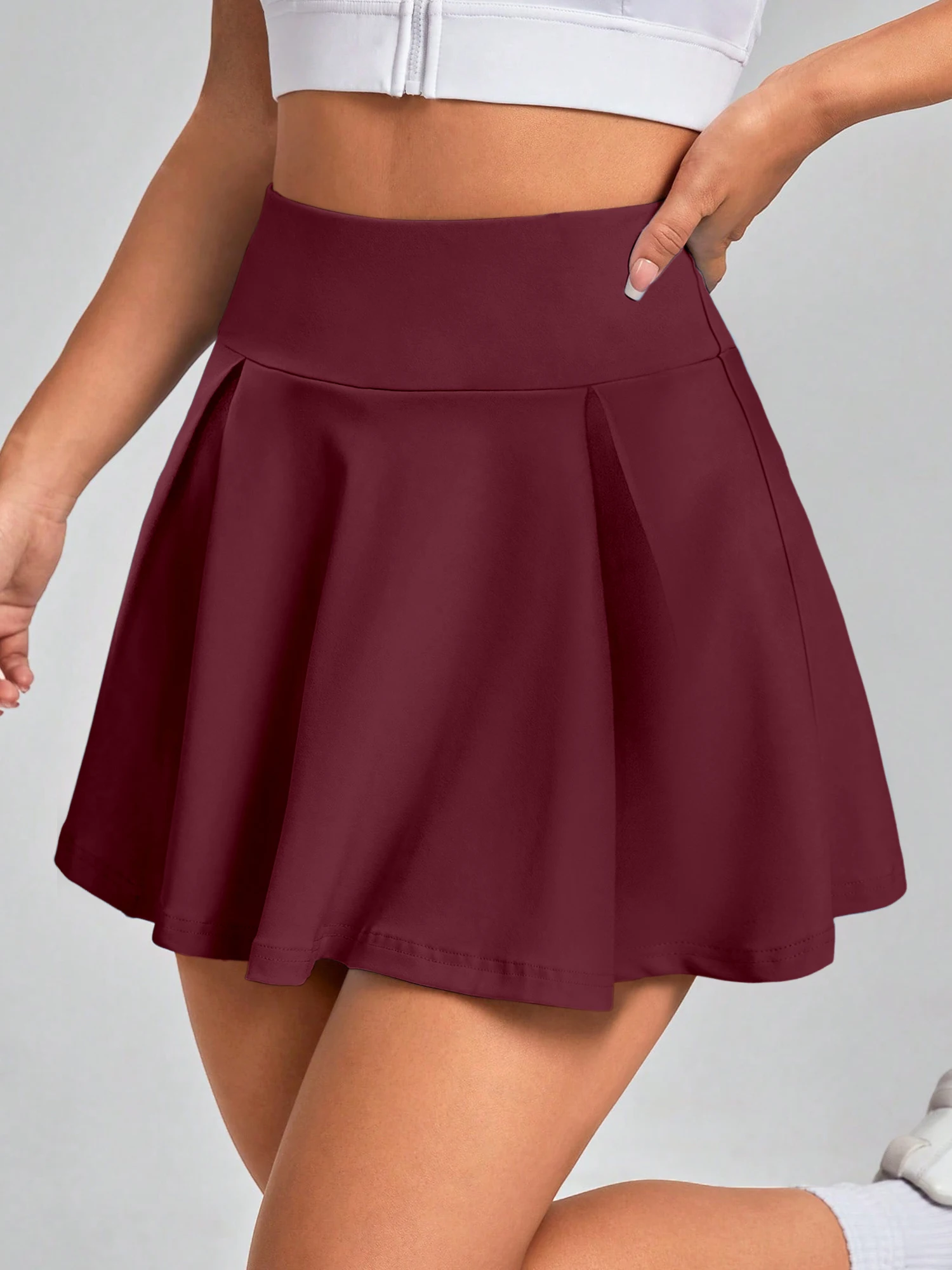Ein Muss: Damen-Skort in Uni-Farbe für Reisen und Shopping, das leicht, bequem, blickdicht und vielseitig ist. – Detail 5