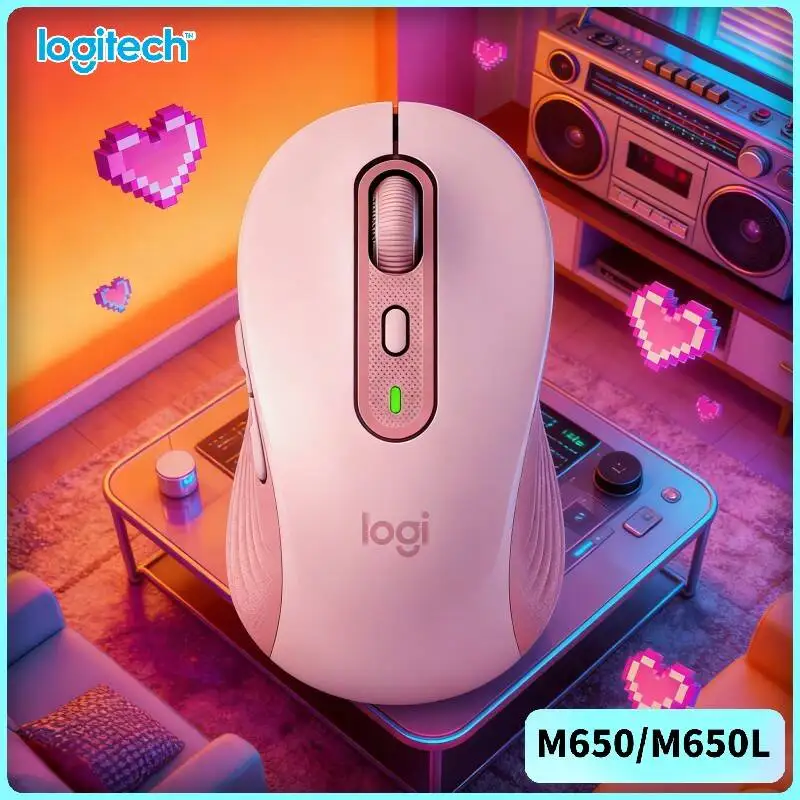 Logitech M650/M650L Ergonomic Mouse - 4000 DPI Sensor, 5 Programmable Buttons, SmartWheel Scrolling, 10m Range