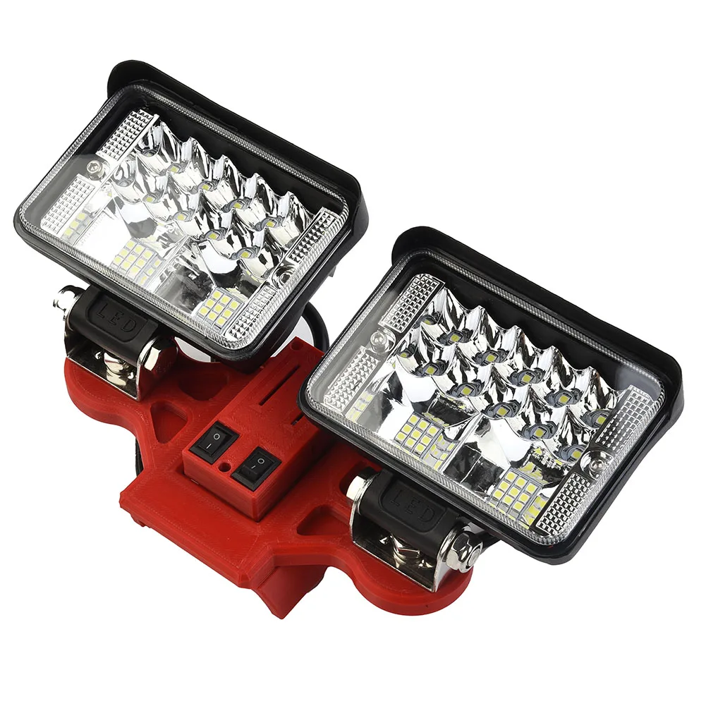 2 LED Work Lights Rechargeable 18/20V Lithium Battery For Outdoor Camping Hiking Fishing Hunting Power Outages Lighting Tools