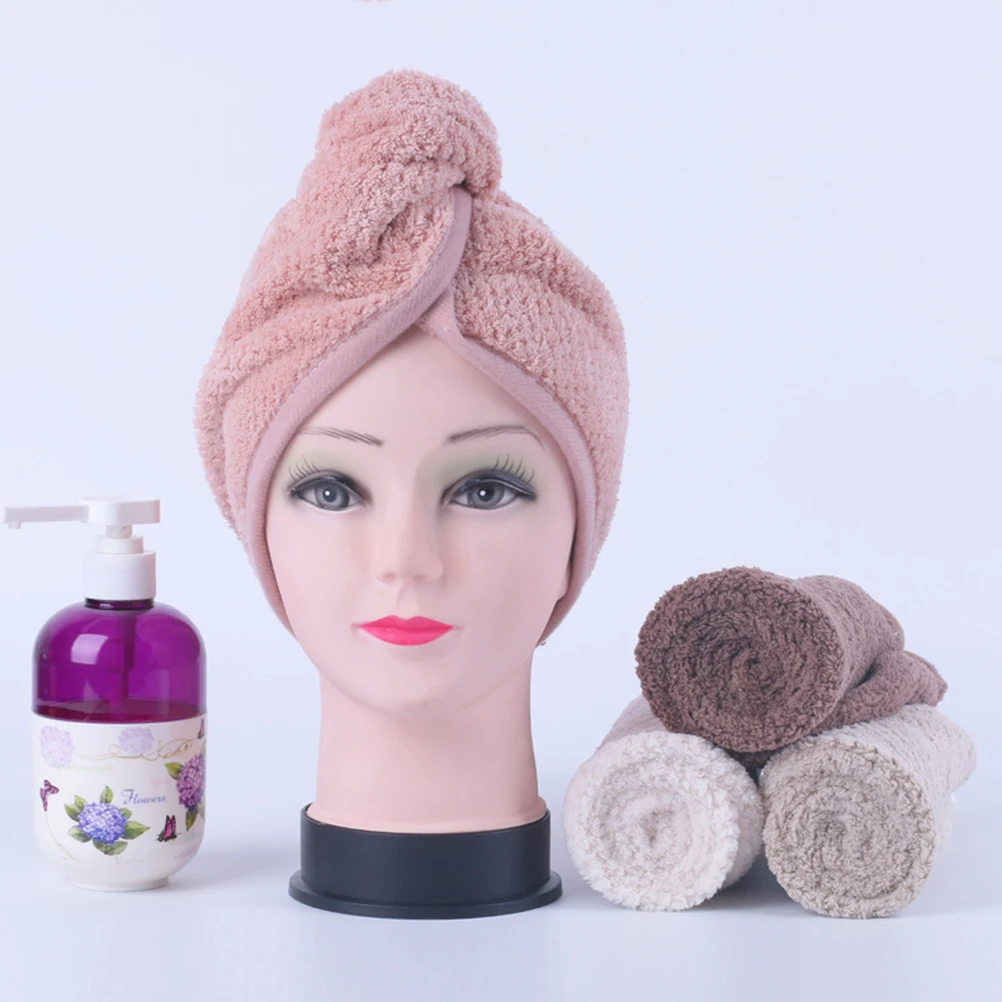 

2Pcs Microfiber Hair Drying Towels Soft Lightweight Fast Dry Cap Khaki Dark Brown Hair-Drying Cap Hair-Drying Towel