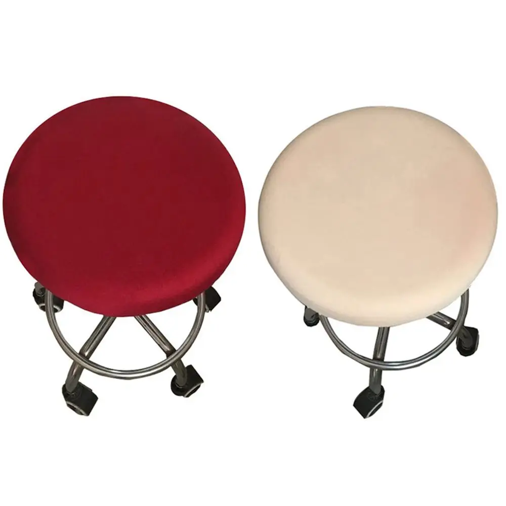 Round Solid Color Stretch Elastic Chair Protector Home Decor Chair Slipcover Stool Cover Chair Cover Seat Cover