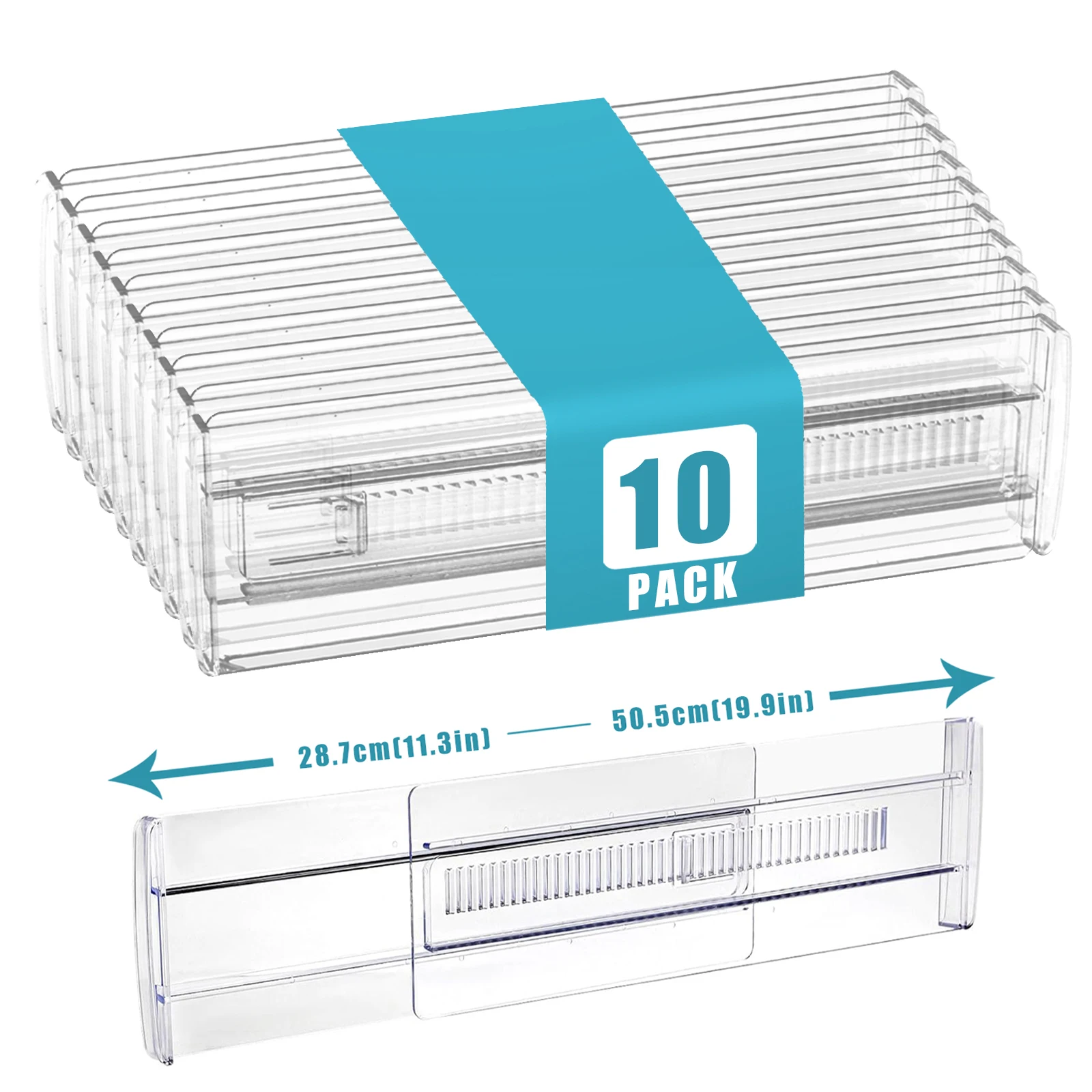 

Drawer Dividers 10 Pack, Expandable Drawer Organizer, Suitable For Kitchen, Bedroom, Dresser And Office Storage, Easy to Install