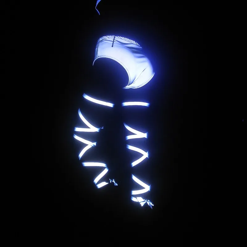 Reflective Leggings Wraps Stage Performance DJ Club Nightclub Rave Party Dancer Strappy Bindings Fashion Shiny Dancewear view 5
