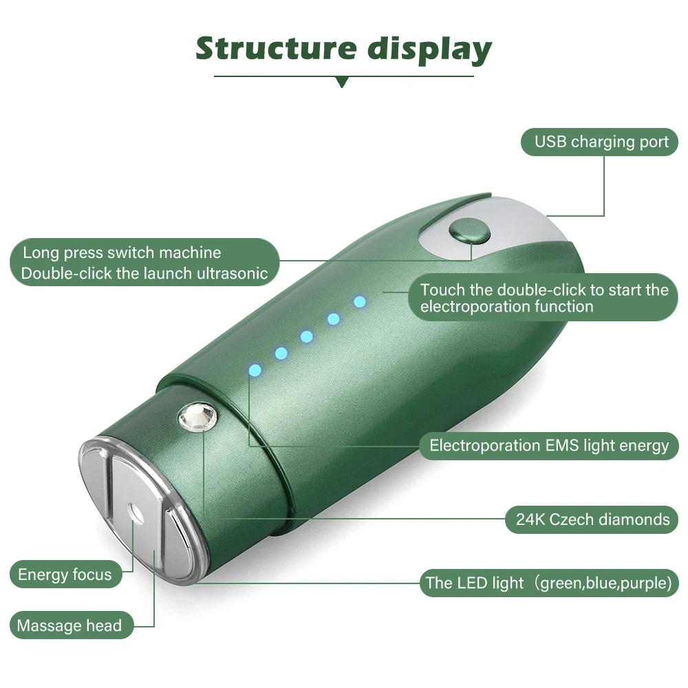 Face Anti Wrinkle Tightening Multi-Functional Facial Lifting Beauty Devices for Ultrasonic Mini HIFU RF Radio Frequency Massager