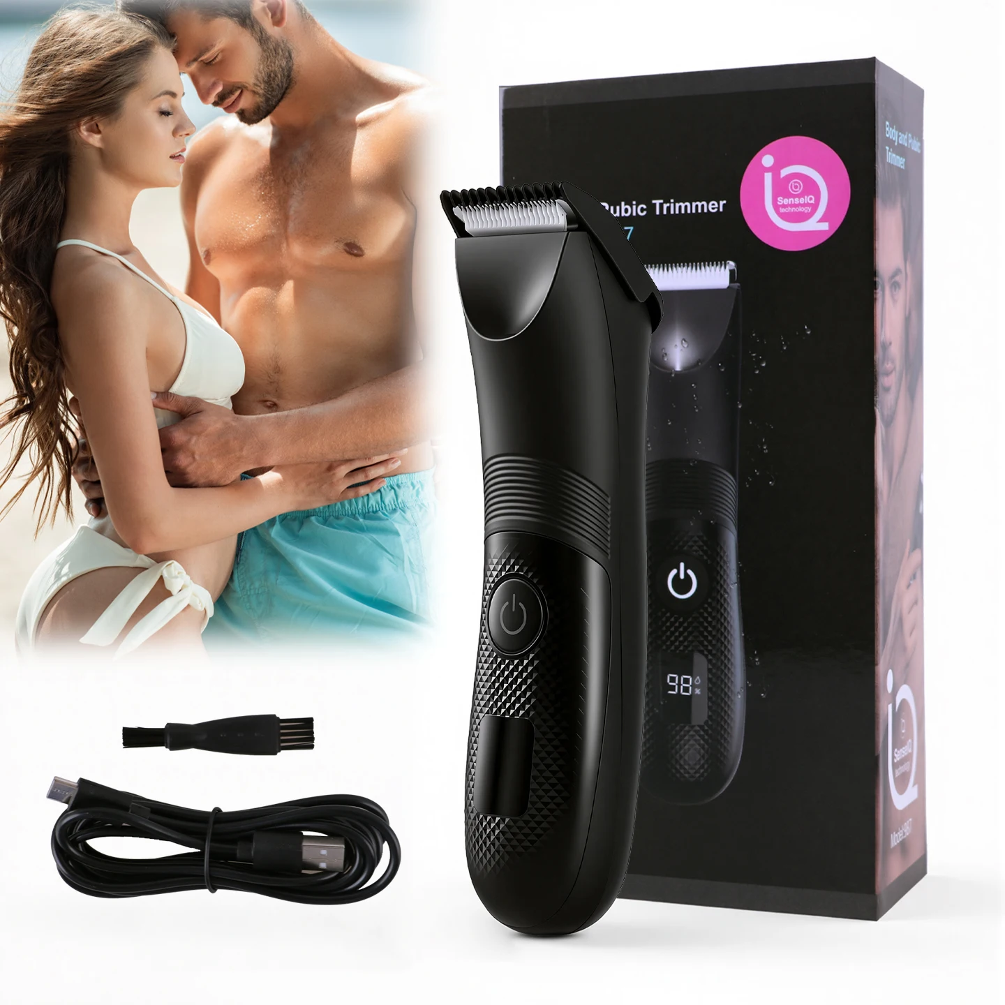 Intimate Pubic Hair Removal for Men Electric Groin Trimmer Male Shaver for Sensitive Areas Waterproof Safety Razor Body Hair