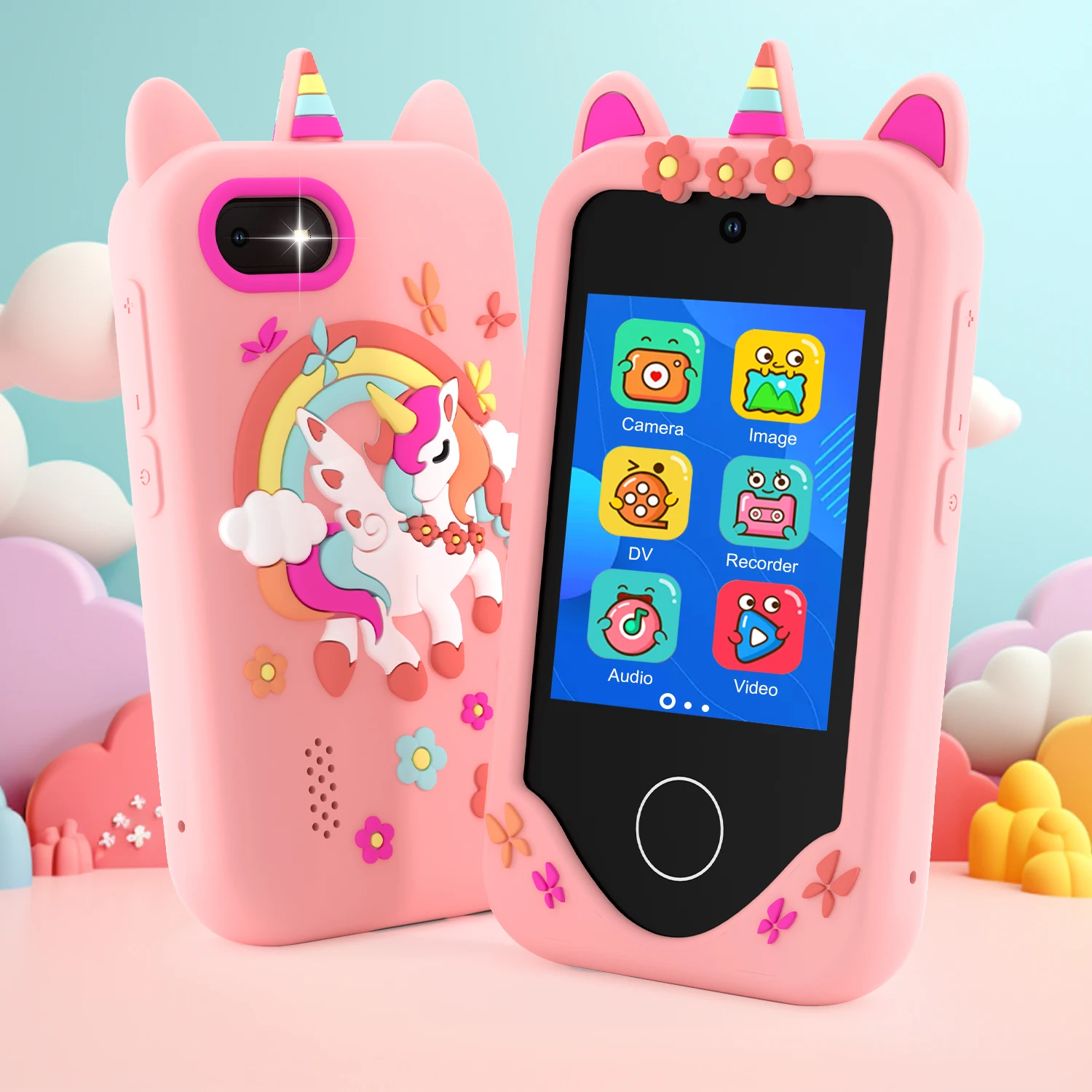 Unicorn Çocuk Telefon Oyuncağı - 32GB Dokunmatik Ekranlı Dijital Kamera MP3 |   3-8 Yaş Erkek Kız Çocuklar İçin Eğitici Oyuncak Şarj Edilebilir 2025Yeni