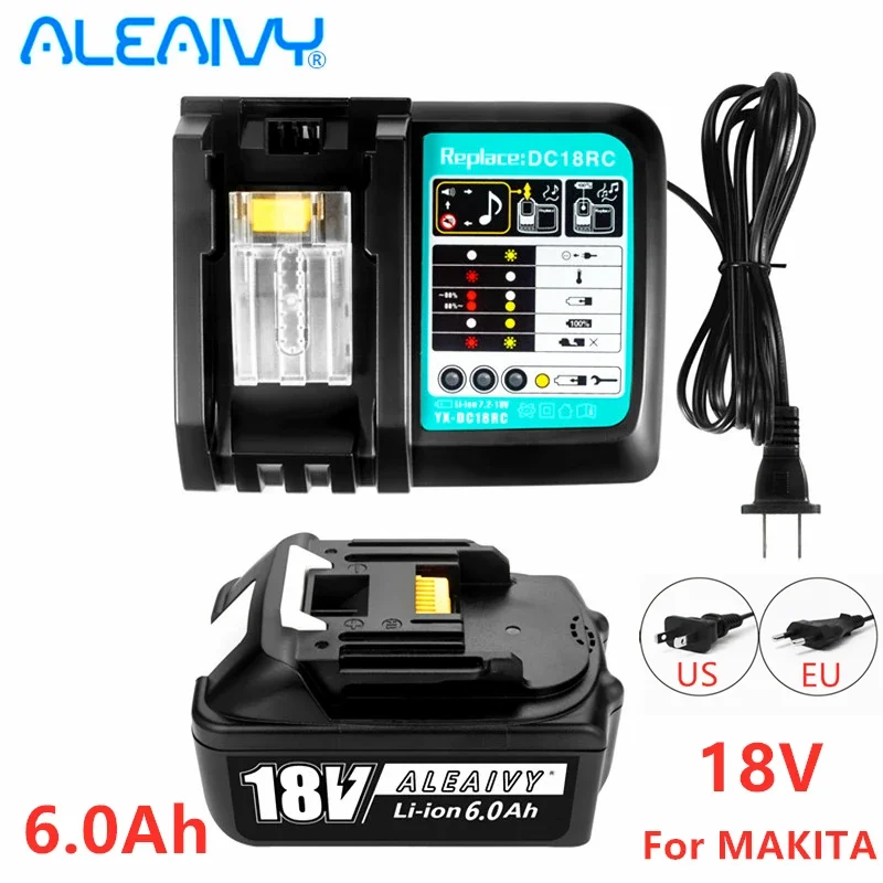 

NEW BL1860 Rechargeable Battery 18 V 6000mAh Lithium ion for Makita 18v Battery BL1840 BL1850 BL1830 BL1860B + Makita Charger