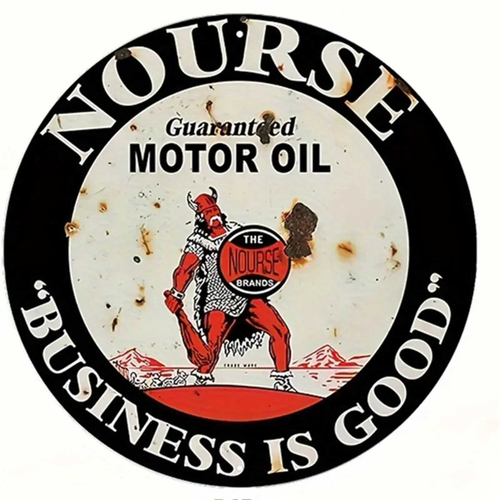 Rocket Motor Oil Retro Round Metal Tin Signs Nostalgic Iron Painting Novelty For Cafe Bar Garage Bar Kitchen Garden Wall Decor